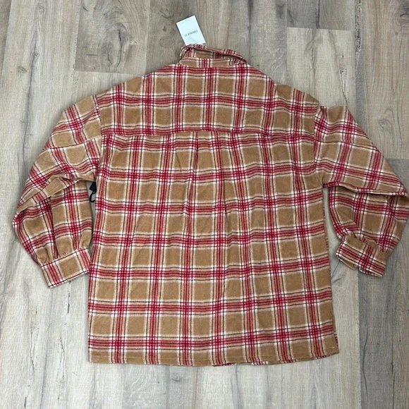 Forever 21 Plaid fleece Button-Up oversized Jacket size medium BNWT - Picture 7 of 10